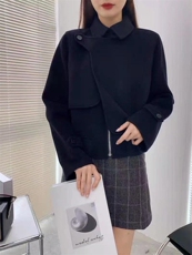 2022新款气质显瘦含10%羊绒90%羊毛双面呢大衣，其它，L·H·X