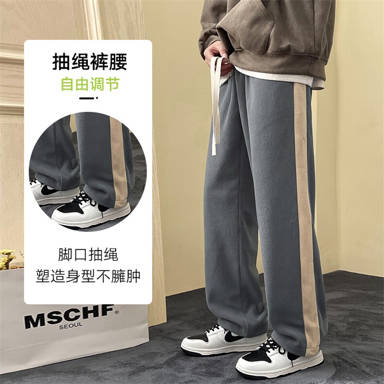 新款男百搭摇粒绒面料设计感百搭港风休闲裤CK2316-P50控78,男装休闲裤,星座717