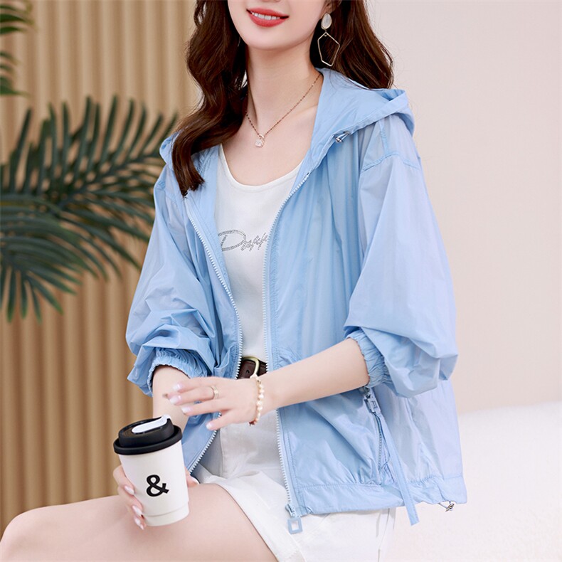 防紫外线透气防晒衣女2025新款夏季宽松大码开衫薄款外套女短款潮，女装防晒衣，梦芯尔