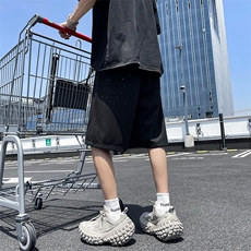 冰丝西装短裤男女夏季薄款高级感直筒中裤宽松大码潮流五分休闲裤，男装休闲裤，星座601-2