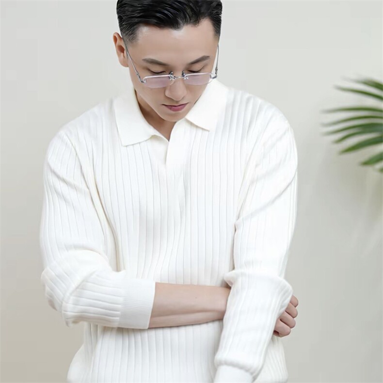 现货纯色翻领毛衣针织衫polo领E41050-P55,男装Polo衫,星座1012-1