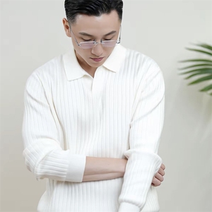 现货纯色翻领毛衣针织衫polo领 E41050-P55图片