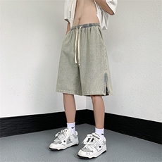 夏季工装牛仔短裤男百搭五分裤宽松港风沙滩裤N06670-P40，男装牛仔裤，星座308B-1