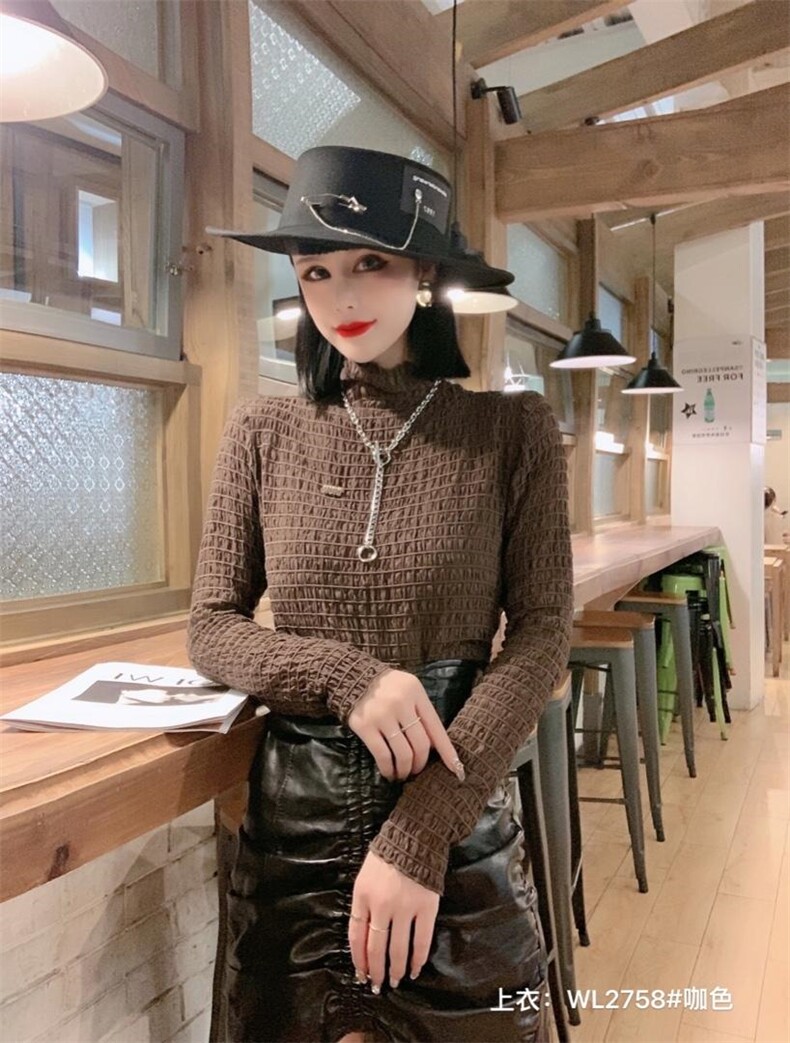 2021年冬季加厚蕾丝修身显瘦气质打底衫现货大量供应,女装其它,婉伦