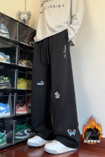 腊肠狗刺绣曼巴棉450g重磅银狐绒弯刀裤男K24037J加绒-特P55控108，男装卫衣，电商A001-1