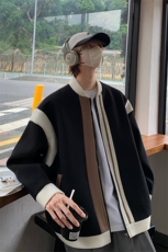 男装拼色夹克23秋冬新款呢料毛呢大衣男生外套XZ514-2-F627-P115，男装夹克，星座514-2(原B239)