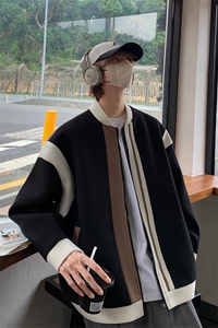 男装拼色夹克 23秋冬新款呢料毛呢大衣男生外套XZ514-2-F627-P115图片