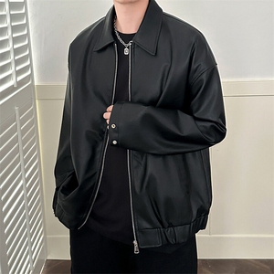 现货主推高质量皮衣外套男宽松皮夹克机车服 A027-P95 加绒P105图片