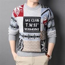 新款中年加厚毛衣男针织衫圆领冬季中年男士毛衣HPND-28-P95图片