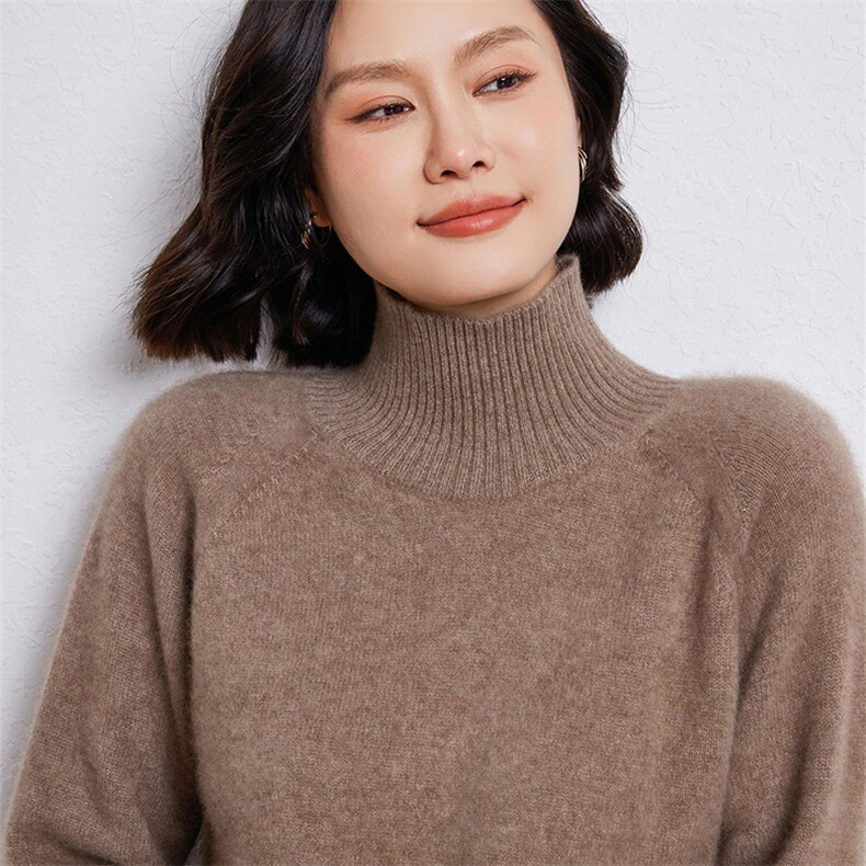 时尚百搭高领羊毛衫王菲同款羊毛显瘦修身女士毛衣,女装羊毛衫,温伦斯特羊绒