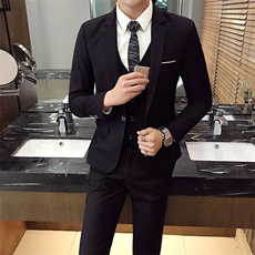 【常年供货】单扣西服马甲裤子三件套职业装大货主推款XF701P145，男装西服，星座613B