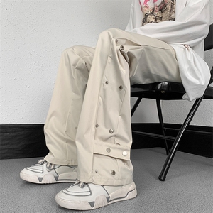美式机能冲锋裤潮牌男女微喇排扣vibe裤子高街直筒工装裤GC83-P35图片