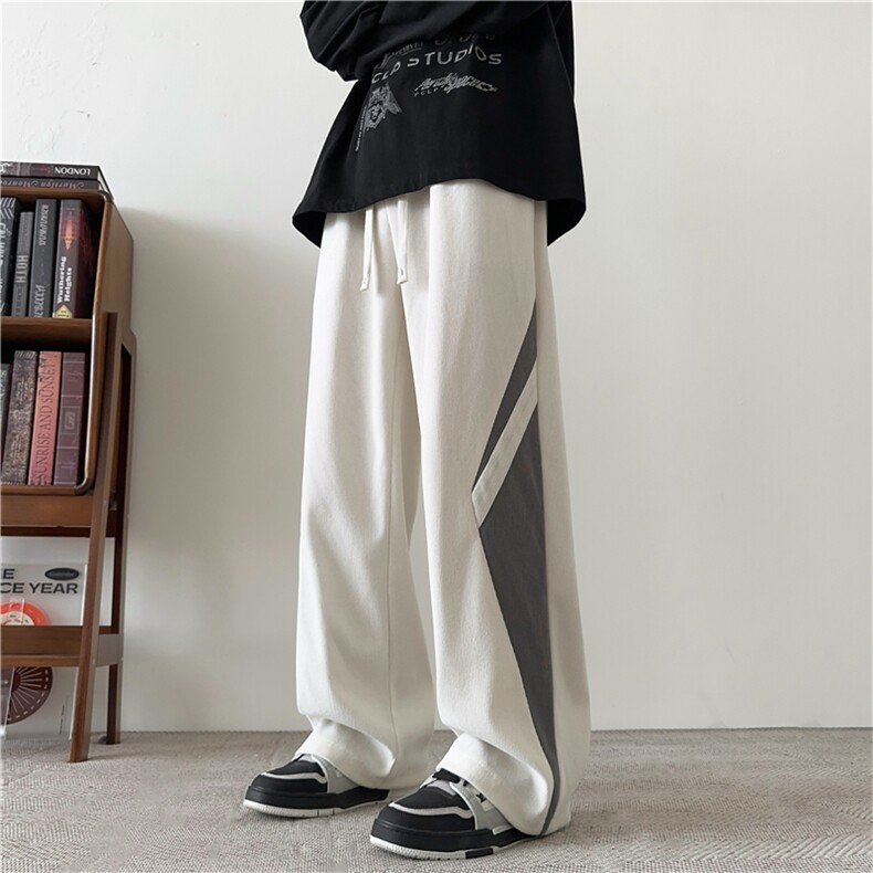 K2496批45控68加绒P50控78秋冬加绒加厚灯芯绒裤子男撞色直筒裤,男装卫衣,电商D229A