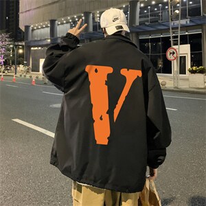 ！22秋季新款宽松大码港风橙色大v夹克外套JK1612-P50控68图片