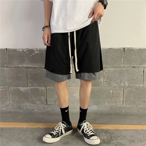 假两件短裤男夏季2021ins潮流宽松直筒休闲学生拼接工装 K841-P25图片