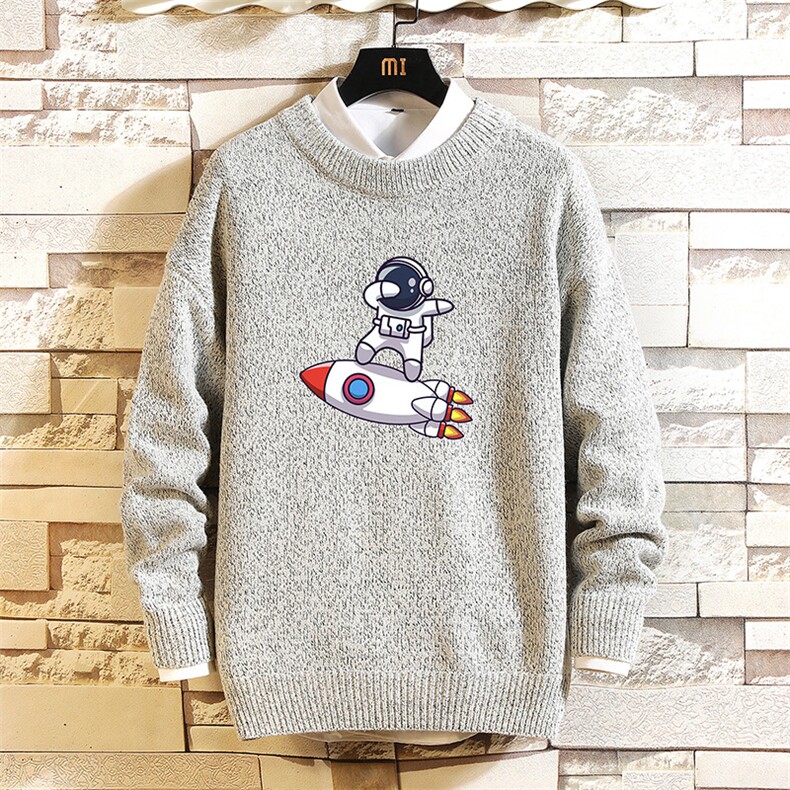 M19158-P45 加绒款-P65 加厚加绒毛衣男大码毛线衣男针织衫 砖墙图片