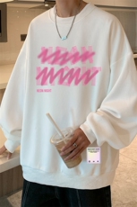 华夫格卫衣圆领卫衣男大码长袖t恤男外套HW76321-P30加绒款-P40，男装卫衣，电商A040