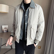 2025冬季店主风高级感假两件工装休闲宽松棉服外套男M957-P145，男装棉衣，电商A413