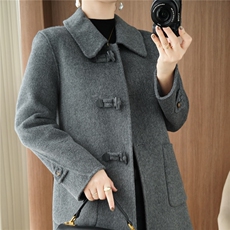 双面呢大衣毛呢外套呢子大衣中长款女冬2025新款高级感，女装双面呢大衣，贝源羊绒