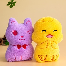 童话毛绒 唧唧喵喵微笑小黄鸭可爱猫猫玩具娃娃机公仔精品玩偶