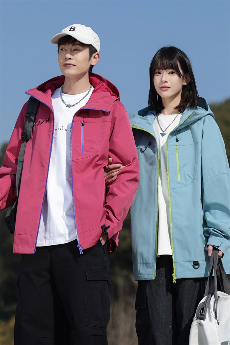 新款男女高品质户外登山服青少年学生冲锋衣夹克外套JK6633-P48,男装夹克,电商B306