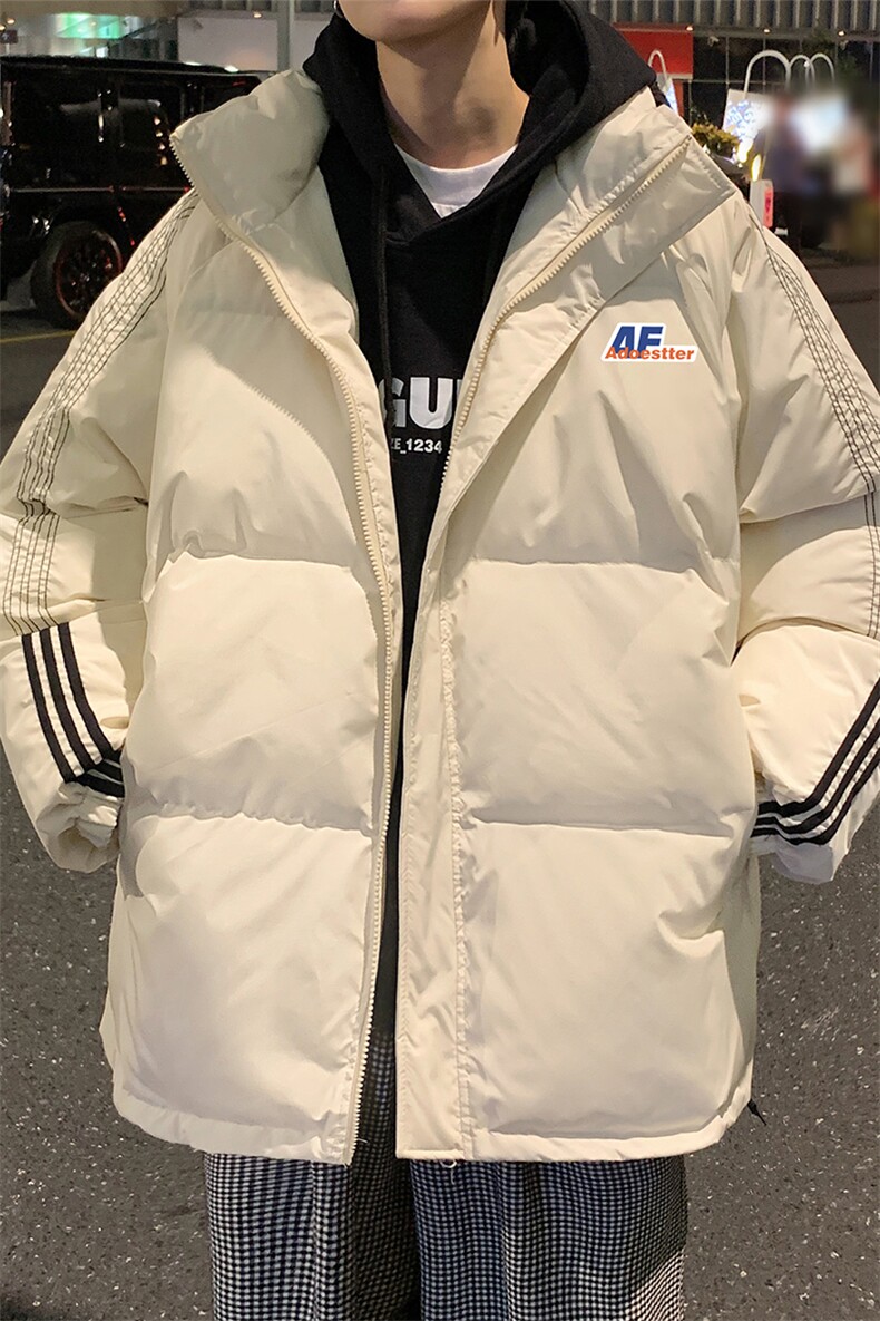 港风冬季新款织带立领羽绒服男潮宽松印花YR6112P225控268,男装羽绒服,电商A268A