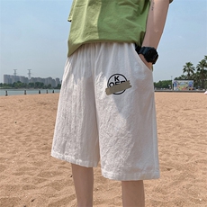 原宿INS直筒短裤男宽松休闲五分裤全棉休闲裤夏季，男装休闲裤，电商A102B