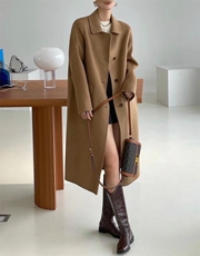 2022新款韩范儿气质长款羊毛双面呢大衣，其它，L·H·X