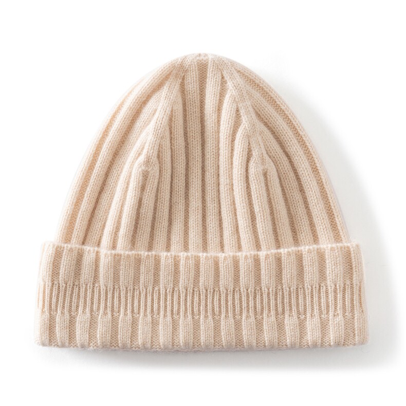 2025年秋季新款三格三翻边针织羊绒帽时尚休闲通勤百搭，帽子，蒙娇羊绒