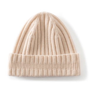 2025年秋季新款三格三翻边针织羊绒帽时尚休闲通勤百搭，帽子，蒙娇羊绒