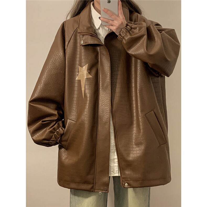 中性风鳄鱼纹印花字母设计大码潮流休闲夹克男JK77746P85控128，男装夹克，星座227-7