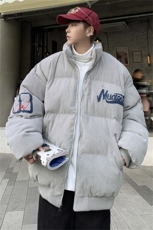 美式高街复古灯芯绒冬季刺绣立领棉服男女潮牌宽松面包服情侣外套，男装棉衣，星座505-2（原电商A260-1)