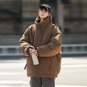 现货美式高街休闲夹克冬季立领纯色三防户外工装加厚棉服外套图片