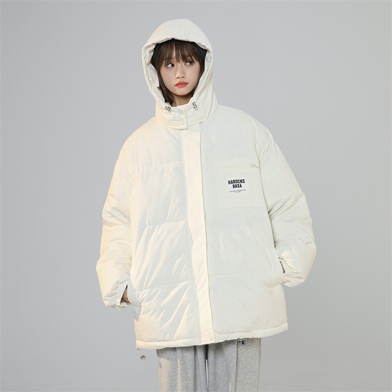 A269-P85冬季宽松防风连帽上衣棉胸标设计服港风外套,女装短外套,星座911