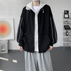 8XL-M秋季假两件加厚卫衣男棒球服夹克风衣外套WY36P78，男装夹克，电商D206-1