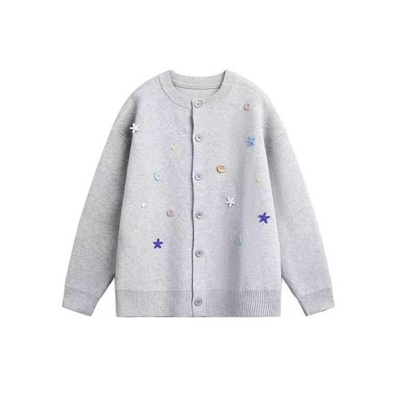 美式中性风纽扣开衫毛衣春秋情侣百搭宽松休闲针织衫外套XM07P65，男装针织衫/毛衣，电商D256-3(原A064-3)