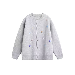 美式中性风纽扣开衫毛衣春秋情侣百搭宽松休闲针织衫外套XM07 P65，男装针织衫/毛衣，电商D256-3(原A064-3)