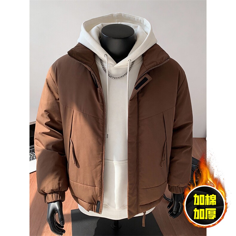 现货美式高街休闲夹克冬季立领纯色三防户外工装加厚棉服外套，男装夹克，电商A486