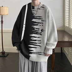 现货现货宽松圆领毛衣男秋冬百搭针织衫D329-QM803-P68控88，男装针织衫/毛衣，电商D329