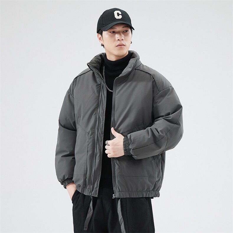 现货冬季美式休闲加厚雪山外套夹克立领纯色三防户外工装棉服,男装夹克,电商A443