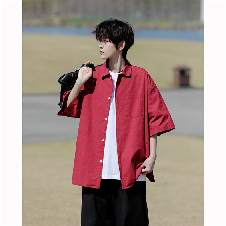 8XL-M亚麻短袖衬衫男夏薄款宽松休闲百搭大码半袖衬衣DC28002P50，男装衬衫，电商B312