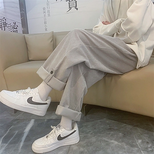 电商基地四季款男装港风抽绳直筒阔腿休闲裤灯芯绒运动裤DM92-P40图片