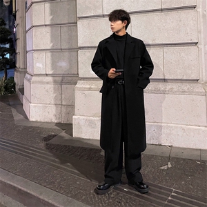 秋冬高级感毛呢大衣男潮宽松风衣中长款外套MN8693/P100加棉P110图片