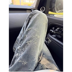 美式复古浅蓝色提花牛仔裤男春秋时尚痞帅裤子微喇直筒裤NK1052，男装牛仔裤，星座1116A（原606A-3）
