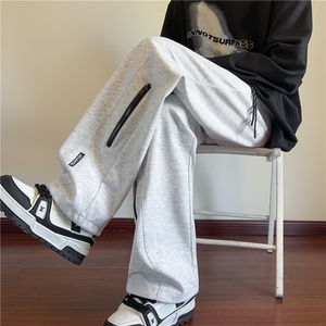 秋季港风新款简约拉链设计宽松休闲卫裤B315-K24003-p50控68