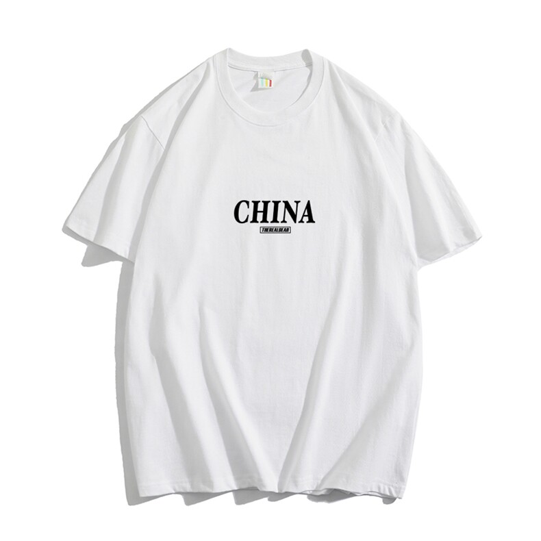 T66大码男女休闲圆领短袖五分半袖宽松T恤字母印花团队服夏装TEE,男装T恤,星座115A-1