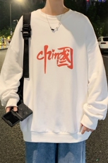 S6199-P28加绒款-P33秋季圆领卫衣男大码韩版宽松长袖外套，男装卫衣，电商A040