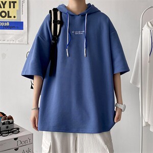 新款港风休闲复古男士短袖刺绣点缀潮牌设计男装ZDL3208--P50图片