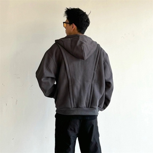 抖音得物高品质二开 25秋冬美式重磅宽松结构设计连帽卫衣外套W78图片