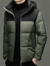 2025新款冬季男士连帽90%白鸭绒羽绒服夹克加厚休闲羽绒服外套，男装夹克，钱塘723